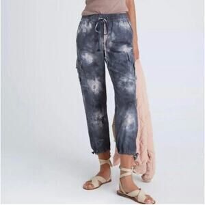 Sanctuary x Anthropologie Pants Womens XS Gray Blue Cargo Tie Dye Crop Hippie